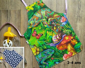 Apron, reversible apron, 2 in 1 apron, size 2-4 years