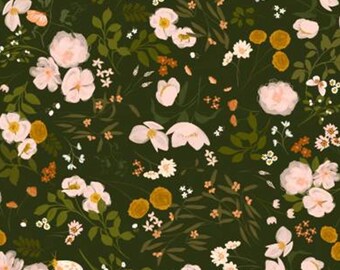 QUILT FABRICS, Beauty of Botany Olive, 58230401-02, 100% cotton, quilt cotton - Botany Collection of Camelot Fabrics