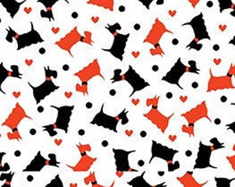 Cotton Mini Scotties, white, Dotty for Scottie, Kanvas, 7888, cotton, cotton quilt, cotton designer