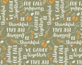 CAMELOT FABRICS, Ode to Fall, white, sage, 66180206, col 03, Autumn Impressions