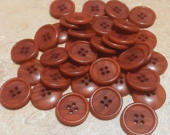 12 Buttons, 21mm, NOISETTE, button 4 holes, BTN 93