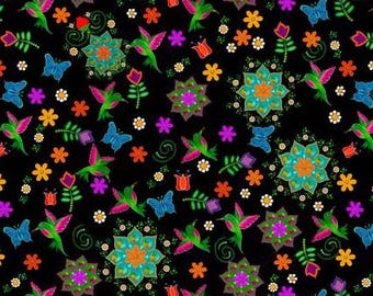 Fabric cotton, SPIRIT WANDERERS, Black, 57240105, 02, Quilt Fabrics, 100% cotton, quilt cotton - Truth of Camelot Fabrics