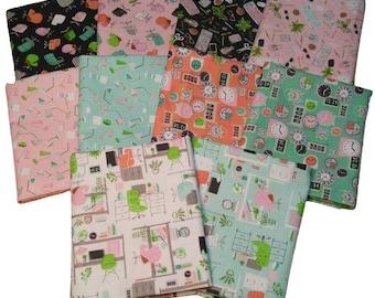 QUILT FABRICS DESK, 10 prints, Home Office, 100% cotton