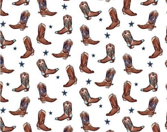 Camelot Fabric COWBOY BOOTS Cotton Quilt Fabric 50250302-01- Run Free