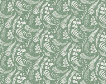 Fabric cotton, Fronds, Green, 66230106-02, QUILT FABRICS, 100% cotton, quilt cotton - Garden Seeds of Camelot Fabrics