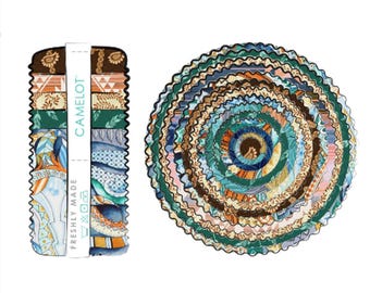 QUILT FABRICS, 40 stripes 2 1/2x44po, Jelly Rolls, Boho, 100% cotton, quilt cotton - Rhapsody of Camelot Fabrics