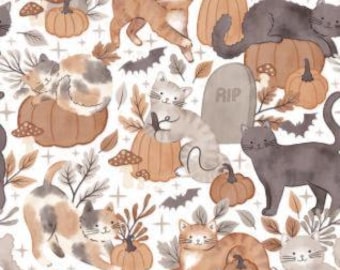 Fabric cotton, PUMPKIN AND PAWS, 66250201, 01, Quilt Fabrics, 100% cotton, quilt cotton - Pumpkin and Paws of Camelot Fabrics