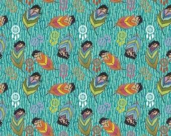Fabric cotton Sisterhood, Aqua, 57230101-01, QUILT FABRICS, 100% cotton, quilt cotton - Rejevenation Collection of Camelot Fabrics