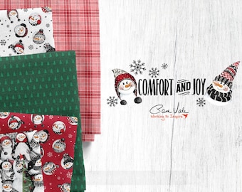 COTTON SQUARES, 100% cotton, quilt cotton - Comfort and Joy Collection of Camelot Fabrics