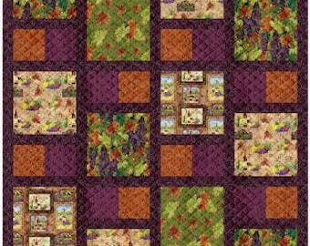 PDF, ALL SQUARE Up Quilt, 43.5'' X 51'', Tutoriel - Aged Vineyard of Camelot Fabrics