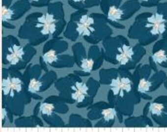 Fabric cotton, Orchids, Dark Blue, 58230507-02, QUILT FABRICS, 100% cotton, quilt cotton - Midnight In Bloom of Camelot Fabrics