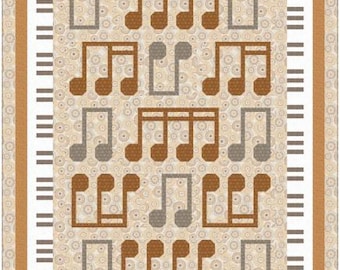 QUILT FABRIC, MUSIC Panel, 56"X74", PI004RSD, 100% coton - Song Bird de Camelot Fabrics
