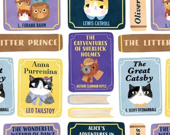 Fabric cotton, CATS, 21170101, 01, Quilt Fabrics, 100% cotton, quilt cotton - Litter Ary Cats of Camelot Fabrics