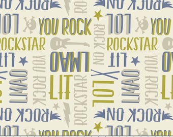 CAMELOT FABRICS, Rock Star, Guitar, music, Rock'n Roll, Rock On, 21200303, col 02, 100% Cotton, quilt cotton, designer cotton