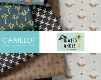 COTTON SQUARES, 100% cotton, quilt cotton - Pirates Ahoy of Camelot Fabrics
