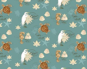 Fabric cotton Treasure, Teal, 55230603, 02, QUILT FABRICS, 100% cotton, quilt cotton - Coastal Waterways of Camelot Fabrics
