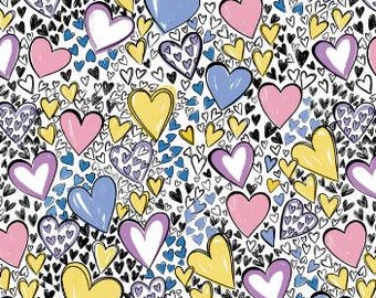 Fabric cotton, HEARTS, 68230202-01, QUILT Fabrics, 100% cotton, quilt cotton - Mysticat of Camelot Fabrics