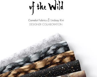 QUILT FABRICS, 42 squares 5 inchs, 100% cotton, quilt cotton - Strokes of the Wild of Camelot Fabrics