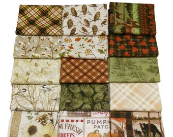 QUILT FABRICS, 15 prints, Autumn, 100% cotton - Timeless Treasures