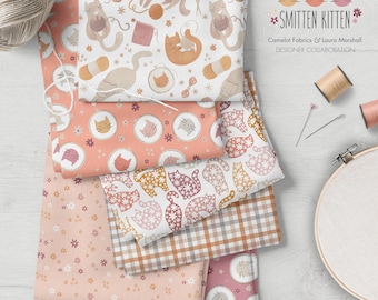 QUILT FABRICS CATS, 7 prints, 100% cotton - Smitten Kitten de Camelot Fabrics