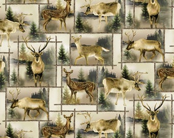 BENARTEX FABRICS, Scenic deer, Lodge Life, 100% cotton, cotton quilt, cotton designer - 8969 de Benartex Fabrics