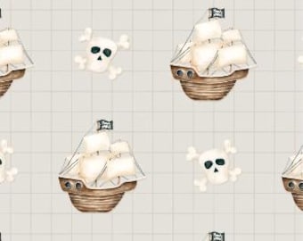 Fabric cotton, SHIPS, Gray, 56240102, 02, Quilt Fabrics, 100% cotton, quilt cotton - Pirates Ahoy of Camelot Fabrics