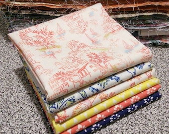 CAMELOT FABRICS, 6 designs, By the sea, 1 of each design
