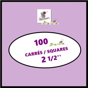 MINI CHARM PACK 1, 100 squares of 2 1/2 inches, Collection 100% cotton, precision cut