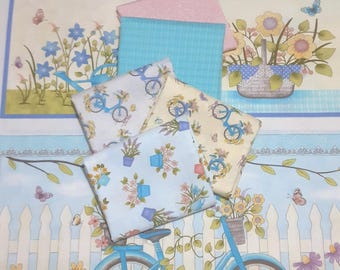 5 prints + 1 PANEL, cotton quilt, cotton designer - Butterfly Garden de Benartex Fabrics