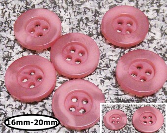 12 Buttons, 16mm or 20mm, SHADE PINK, button vintage, BTN 69A