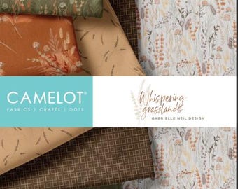 QUILT FABRICS, 42 squares 5 inchs, 100% cotton, quilt cotton - Whispering Grasslands of Camelot Fabrics