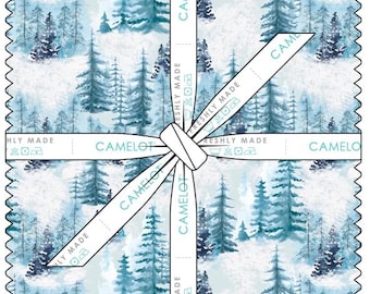 QUILT FABRICS, 42 squares 10 inchs, 100% cotton, quilt cotton - Winter Land of Camelot Fabrics