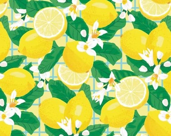 Fabric cotton, LEMON BLOSSOMS, 58240202-01, Quilt Fabrics, 100% cotton, quilt cotton - Lemon Drops of Camelot Fabrics