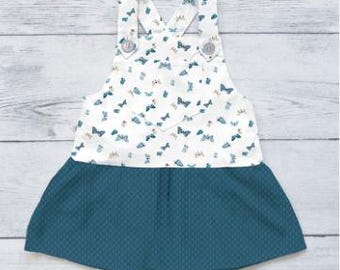 PDF, TINY ADVENTURES Dress, 1-2 yrs old, Tutoriel - Midnight in Bloom of Camelot Fabrics