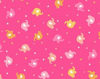 ANDOVER, Elephant Pink, In The Jungle, 2603, Makower, cotton, cotton quilt, cotton designer