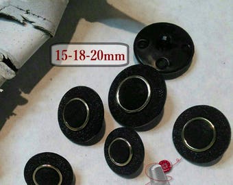 6 buttons, black, gold, 15mm, 18mm, 20mm, BM57