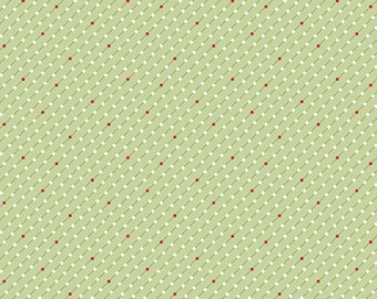 ANDOVER, Fabric, Cotton, Green, white, red Winter Rose, 9424