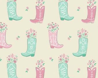 Fabric cotton, BOOTS IN BLOOM, 21240302, 01, Quilt Fabrics, 100% cotton, quilt cotton - Rodeo Rose of Camelot Fabrics