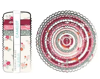 QUILT FABRICS, 40 stripes 2 1/2x44po, Jelly Rolls, 100% cotton, quilt cotton - Blooming Hearts of Camelot Fabrics