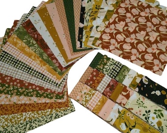 CAMELOT FABRICS, 24 Pre-Cut cotton, FLORAL, Botany Collection