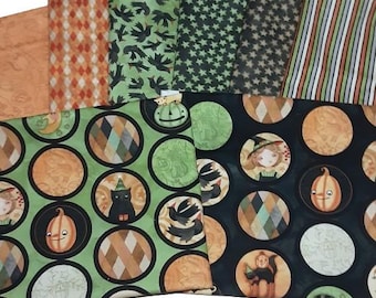 QUILT FABRIC, 42 squares 10 inchs, Halloween Whimsy, 100% Cotton, quilt cotton - Riley Blake Designs