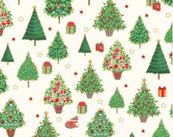 END of BOLT, Merry Christmas, TREE, 2481, cotton quilt, cotton designer - Merry Christmas d'Andover Fabrics