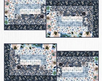 PDF, Elongated LOG CABIN Placemats, 20'' X 14'', Tutoriel de Camelot Fabrics