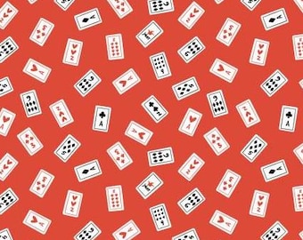Fabric cotton, CARD TRICK, red, 21240202, 01, Quilt Fabrics, 100% cotton, quilt cotton - Abracadabra of Camelot Fabrics