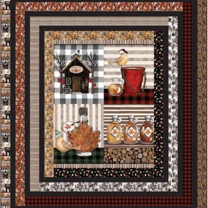 PDF, LOG CABIN Panel Quilt, 67.75&#39;&#39; X 76.5&#39;&#39;, Tutoriel - Fun On Tap of Camelot Fabrics