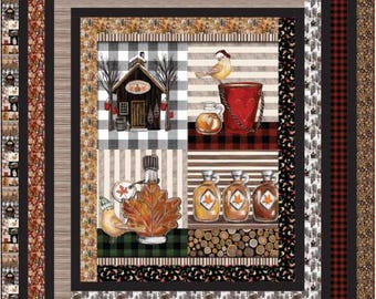 PDF, LOG CABIN Panel Quilt, 67.75'' X 76.5'', Tutoriel - Fun On Tap of Camelot Fabrics