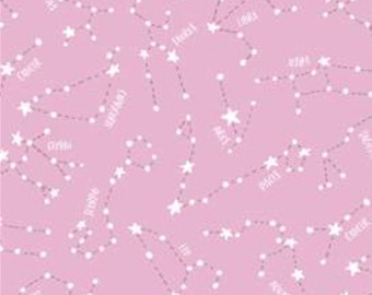 CAMELOT FABRICS, Contellations, pink, 100% cotton, cotton quilt, cotton designer- Celestial Zodiac de Camelot Fabrics