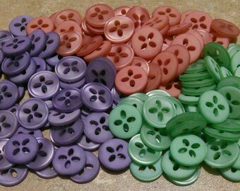 15mm, 100 buttons flower glossy