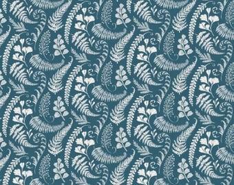 Fabric cotton, Fronds, Blue, 66230106-04, QUILT FABRICS, 100% cotton, quilt cotton - Garden Seeds of Camelot Fabrics