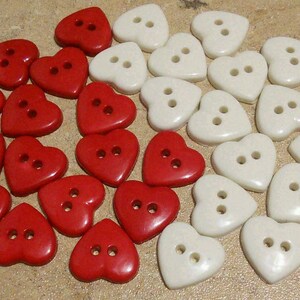15mm, 30 buttons heart, button vintage,  BF07